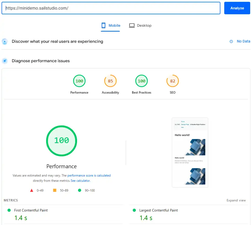 Temat: Szybkość działania strony WordPress – 100