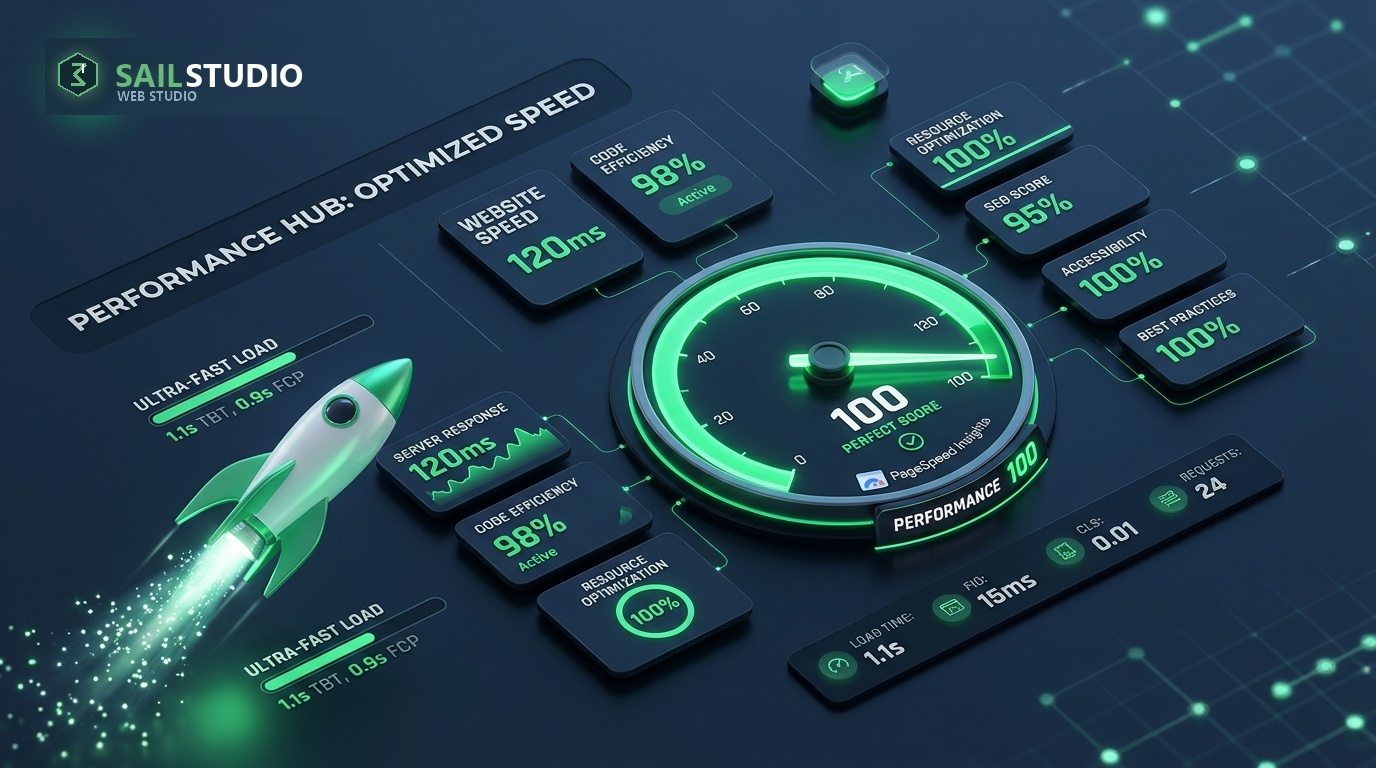 Покращення швидкості сайту для Google PageSpeed Insights 100 балів Sailstudio